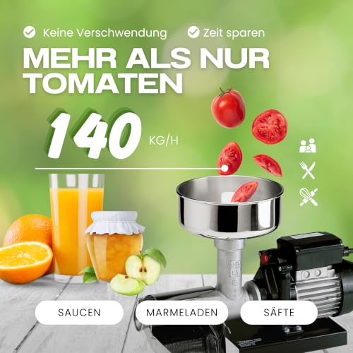 Foto von Reber Elektrische Tomatenpresse Nr. 3 450 W für Passata und Konserven