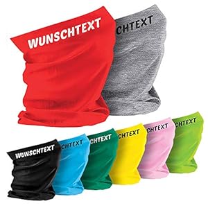Jimmys Textilfactory Schlauchschal Wunschtext Halstuch hellgrau