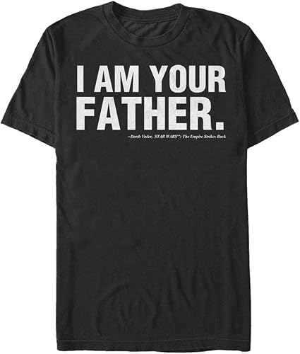 STAR WARS Mens Big & Tall The Father T-Shirt, Black, 5X-Large