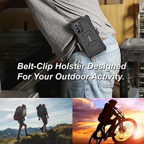 Image of for Samsung Galaxy A23 5G / A23 (4G) Aegis Series case, Full-Body Rugged Dual-Layer Shockproof Protective Swivel Belt-Clip Holster Cover with Built-in Screen Protector, Kickstand, Black