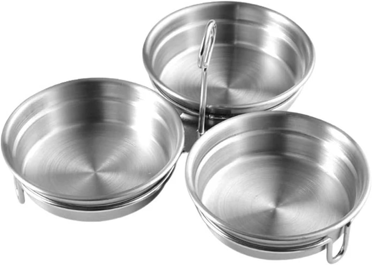 1/3PCS Stainless Steel Egg Poacher Poaching Pan Mold Steamer Steamed Egges Mold Hoousehold Kitchen Cooking(Circle 3)