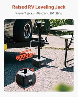 VEVOR Trailer Jack Block, 6" High Heavy Duty RV Leveling Block with 6000 lbs Capacity, RV Jack Stand, Motorcycle Stand, Stool, Camper Accessories for Travel Trailers, 5th Wheels Class A/C Motorhomes