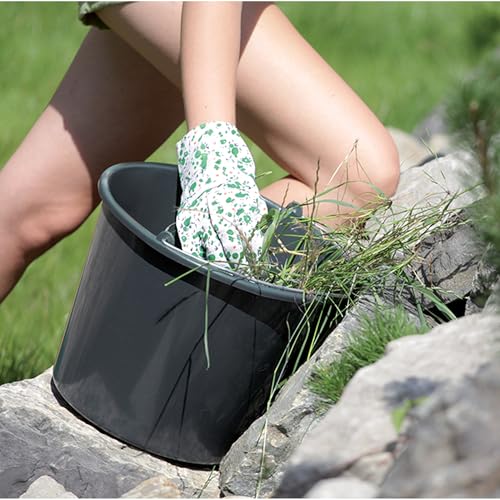 Kistenberg 10 cubos de construcción de 12 litros, con escala y mango ergonómico, de plástico resistente, color negro, ideal para trabajos de construcción, jardín y proyectos de bricolaje, 31 x 24 cm - imagen 5