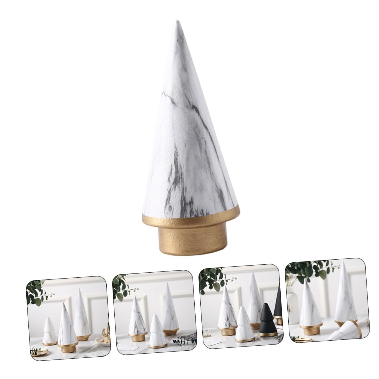PRETYZOOM 2 Piezas Artículos De Arte para El Hogar Topper De Árbol De Navidad Moderno Decoración De Centro De Mesa De Vacaciones Adorno De Fiesta Arbol De Navidad Moderno Cerámica