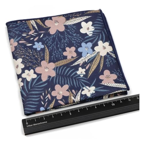 Pañuelo de bolsillo clásico de algodón con estampado de flores elegante 3