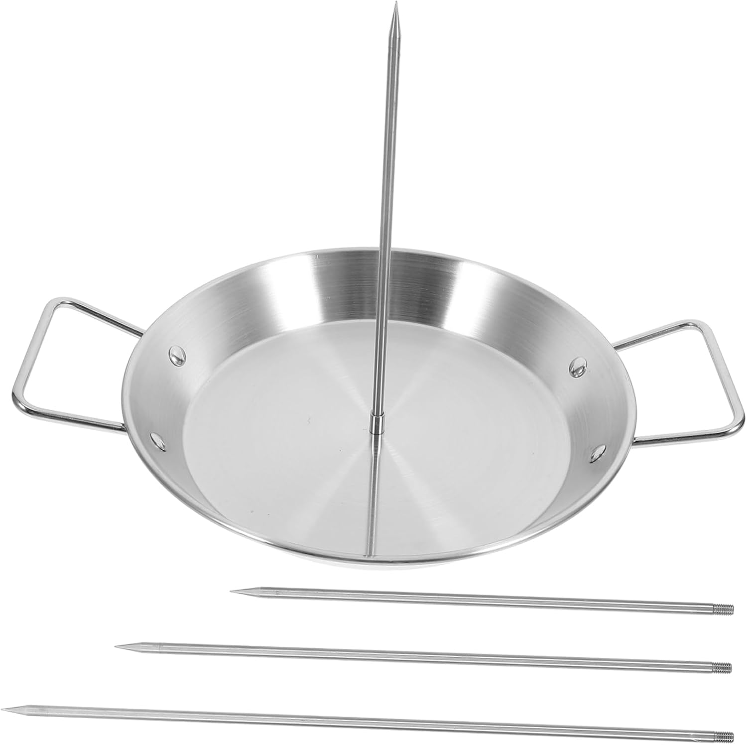 1set Stainless Steel Vertical Roasting Rack for Chicken Turkey and Bbq Removable Skewers and Basting Brush for Outdoor Cooking and Grilling