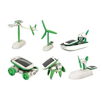 Prancing Unicorn 6 in1 Solar Prower Energy Robot Toy KitToys for Kids Age10-12 Year Science Educational School Project for Kid (Green, White)