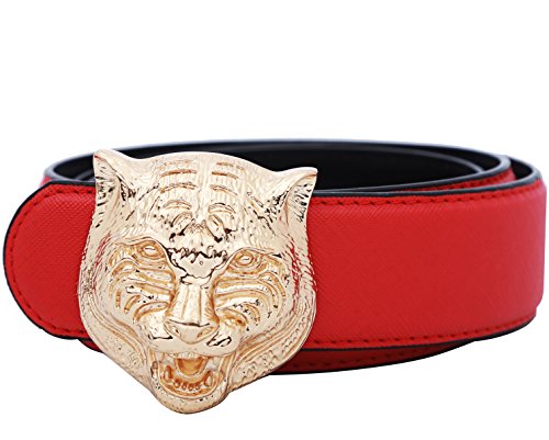 Men's Big Tiger Buckle 38-mm Top Layer Cowhide Leather Belt4