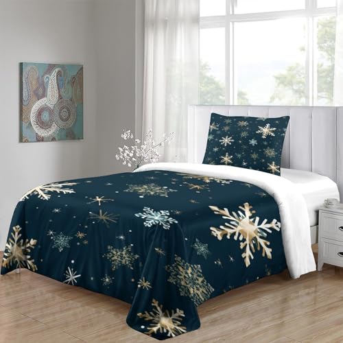 Funda nórdica infantil de copas de nieve 135x200 con fundas de almohada de microfibra suave 5