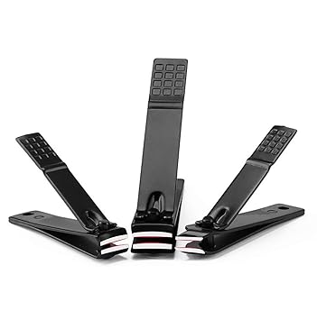 SYGA Nail Pack of 3 Clipper Set - Premium Black Stainless Steel Deluxe Fingernail and Toenail Clipper Cutter