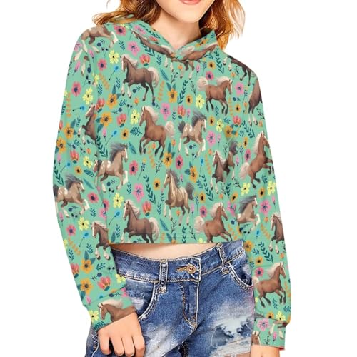 Girls Crop Tops for Kids Long Sleeve Crop Tops Pullover Hoodies2