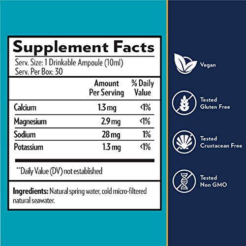 Original Quinton Isotonic Solution With Sea Water Minerals + Alpine Spring Water - Liquid Hydration, Electrolyte + Multi Minerals Supplement (30 Single Serving Vials) #TOP5
