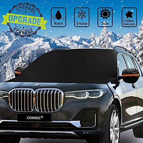 Windshield Snow Ice Covers, Large Size Snow, Ice, Frost, UV Full Protection Cover with Side Mirror Covers for All Cars, Trucks, SUVs, MPVs, Vans