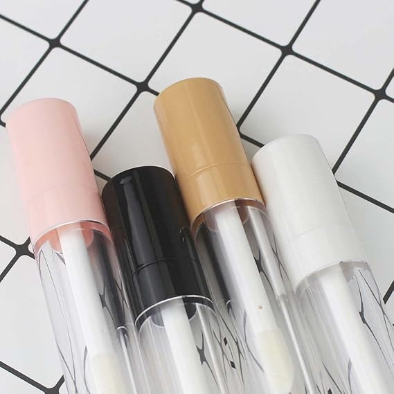 COSIDEA Pack of 14 Empty 8ml Big Wand Lip Gloss Tube Concealer Tube Packaging Rose Lip Gloss with Large Wand Applicator Pink