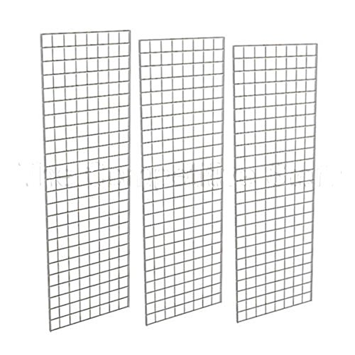 2' X 6' Gridwall Panels - 3 Pcs Box - Grid Wall Display Chrome