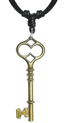 Bijoux de Ja Antique Bronze Celtic Skeleton Castle Key Charm
