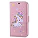 Produktbild CXTcase Samsung Galaxy S5 Neo Hülle, Samsung Galaxy S5 Einhorn Leder Wallet Flip Case Cover Magnetisch Schutzhülle mit Kartenfach Standfunktion Ledertasche für Samsung Galaxy S5 / S5 Neo Rose Gold