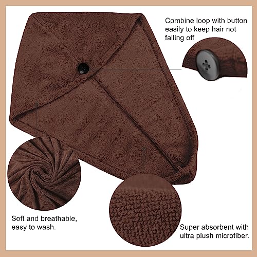 Image of Sassoon Venir Microfiber Hair Wrap Towel for Women (Cocoa Color, Free Size) with Smooth Texture Super Absorbent Quick Dry Hair Turban for Drying Hair