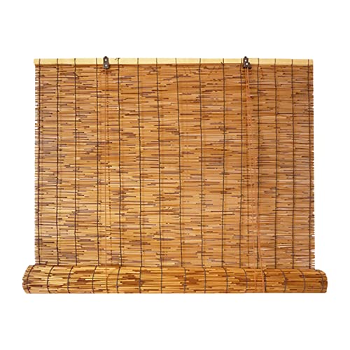 DDYT Stores Enroulables en Bambou Extérieur 50 60 70 80 90 100 110 120 140 150cm Largeur Stores en Bambou Rétro Naturels pour Patio Porche Cuisine avec Accessoires Facile À Installer Anti-UV Cover