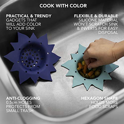 image for Cook with Color Set of 2 Sink Strainers, Flexible Silicone Good Grip K