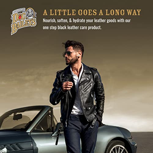 Doc Baileys Black Leather Color Restorer - Pack Of 2 (4Oz) - Leather Cleaner And Conditioner For Shoes, Jackets, Saddle Bags, Rubber Trim & Vinyl Repair - Protects & Waterproofs With Lanolin Oil #TOP2
