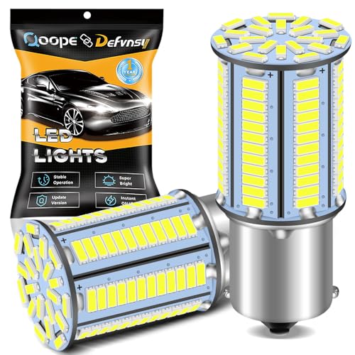 Defvnsy Bombilla P21W 1156 BA15S LED 6000K Blanco, 12V 3.6W Bombillas Coche 4014 105SMD para RV Luces de Marcha Atrás, Intermitentes, Luces Traseras, DRL,1141 7506 1003 Compatible - Juego de 2