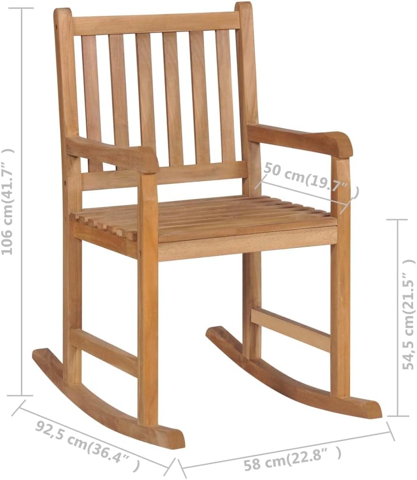Rocking Chair,Outdoor Lounge Chairs,Ledge Lounger,Porch Chairs,Rocking Chair Indoor,Comfortable Outdoor Chairs,for Patio Lawn Garden Backyard Deck, Solid Teak Wood