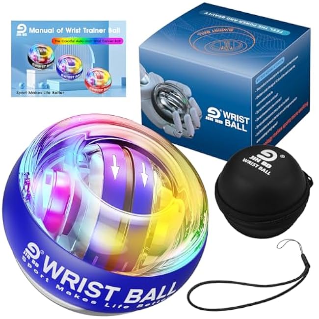 Wrist Ball Gyroscope Forearm Trainer, Torque Ball, Power, Automatic Start Wrist Strengthener,