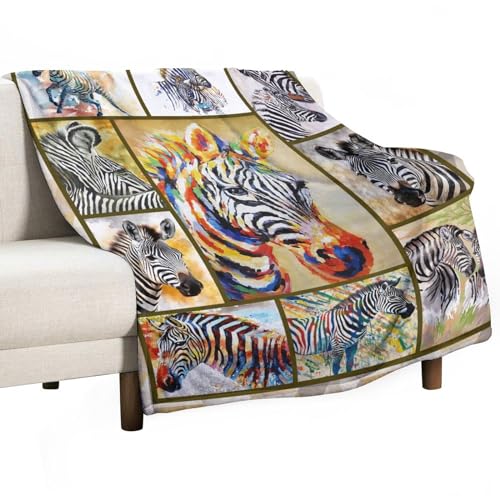 Feorafei TANZHEN-8HRZ4RYTEZO6 Zebra Blanket Wild Animals Print Throw Blankets For Couch Sofa Bed Stuff Decor Lightweight Soft Cozy Fleece Plush Flannel Bedding thumb #1