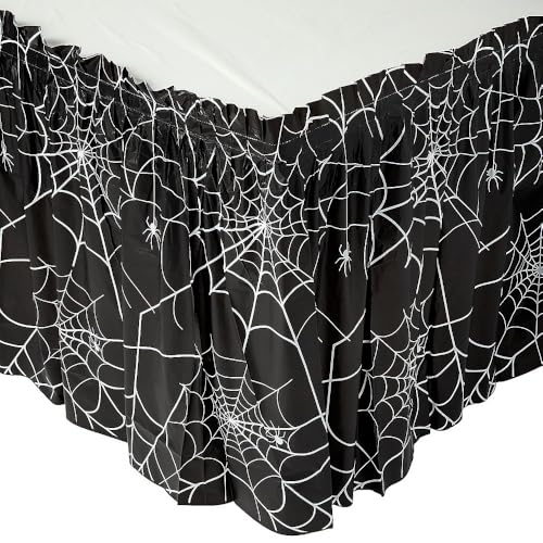 Fun Express Halloween Spider Web Plastic Table Skirt