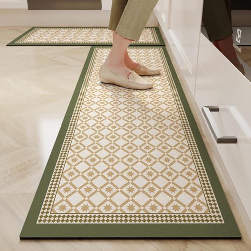 Image of Yagzon 2 Pcs Kitchen Mats - Waterproof Memory Foam Standing Desk Floor Mat Standing Desk Mat Floor Mats Standing Desk Mat Floor Mats, Comfort Runner Rug Carpets for Kitchen Floor, Sink (Standerd)