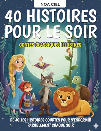 40 Histoires pour le soir – Contes classiques illustrés pour enfants de 3 à 8 ans: De jolies histoires courtes pour s’endormir paisiblement chaque soir