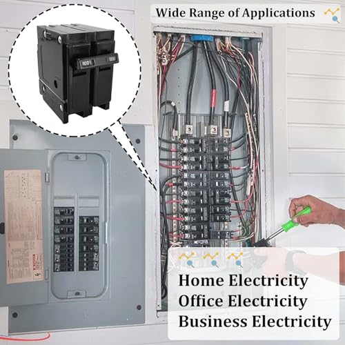 BR2100 Circuit Breaker 100 Amp,Double Pole Interchangeable Circuit Breaker 120/240 Vac Rated. BR2100 2 Pole 100 AMP Breaker，2-Pole Plug-in Circuit Breaker.3-Year Warranty - Thumbnail 7
