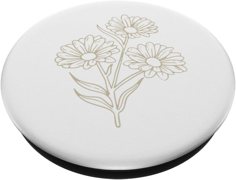 Beige White Daisy PopSockets Adhesive PopGrip - Image 2