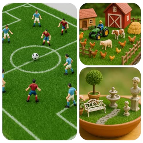 Shindel 10 Packs 6" x 6" Fake Grass Decor, Artificial Grass for Crafts, Fairy Garden Turf, Diorama Supplies Miniature Lawn Mat, Dollhouse Ornament DIY Decoration by Shindel - Image 6