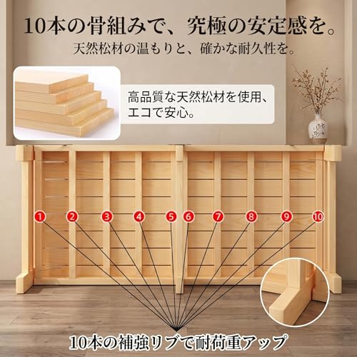 折りたたみベッド 木製 拡張 [Kgfvesdc 親子ベッド 拡張]【組み立て不要/天然無垢材 無毒・無臭/フラット型（マットレス付き）/長さ200cm／幅30cm】通気性、快適性、高い耐荷重、コンパクト収納、頑丈で長持ち、滑らかな角加工、子供部屋 寝室 オフィス 病院、簡易 一人暮らし [並行輸入品] [4]