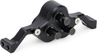70mm Width Transfer Case with Reverse Shaft,CNC Aluminum Gearbox for 1/10 RC Crawler SCX10 MOA 1.9 Shafty LCG Chassis Cheater Rigs Comp Build Upgrade Parts (Black)
