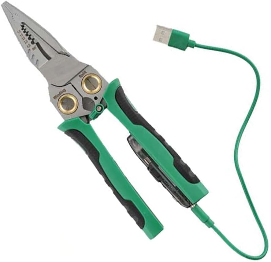 Rechargeable Stripping Pliers Multifunction with Voltage Tester Versatile Wire Stripping Pliers With Electricity Measurement Cutting Crimping