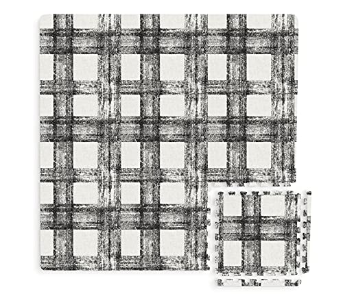 FloorPops FPF3751: Sawyer Plaid ineinandergreifende Bodenfliesen, Schwarz
