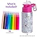 PURPLE LADYBUG Decorate Your Own Water Bottle for Girls Craft Set - Gifts for 6 Year Old Girl, 10 9 8 7 Year Old Girl Gifts, Fun Coloring Crafts for Girls Ages 6-8, School Water Bottles for Kids
