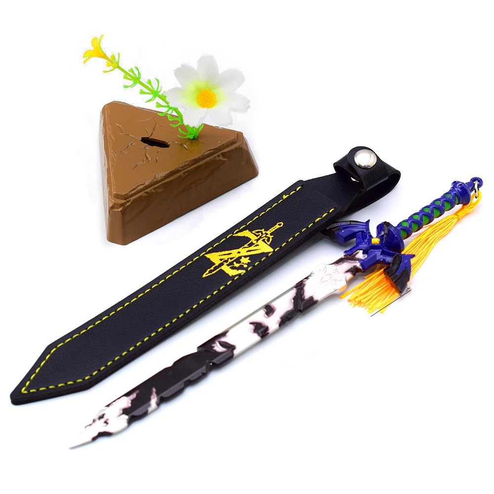 Superbuybox Weapon Sword Dagger Sheild Action Figure Game Collection Desk Room Decoration Backpack Pendant Gift (Link's Master Sword with Stand Gift Box)