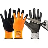 Kebada Cut Resistant Work Gloves and Winter WaterProof Work Gloves, Cutting Gloves with Winter Work
