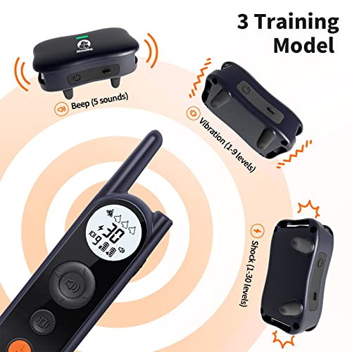 Dog Shock Collar,4000Ft Range Dog Training Collar With Remote,185 Days Stand Time,Waterproof And Rechargeable E Collar With Beep,Vibration,Shock,Light And Keypad Lock For Large Medium Small Dogs #TOP4