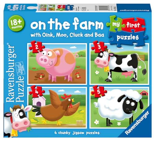 Ravensburger My First Puzzle: En la Granja (2, 3, 4 y 5 piezas) Rompecabezas para Niños - Cada pieza es única, piezas encajan perfectamente miniatura 1