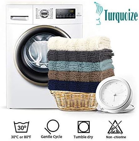 Miniatura 8 de Turquoize Paquete de alfombra de baño de chenilla, alfombra de baño de 59 x 20 pulgadas y juego de alfombras de baño de 32 x 20 pulgadas20 x 20