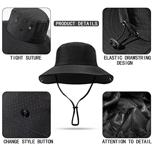 Pliopyik Sun Hat For Men Women,Upf 50+ Protection Wide Brim Boonie Hat Sun Hats For Men Women (Black) #TOP4