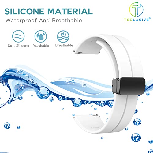 Image of T TECLUSIVE Premium Silicone Strap Band with Magnetic Lock 20mm Compatible for Galaxy Watch 3 41mm | Galaxy Watch 42mm Active 2 | Amazfit Bip GTS | Fire Bolt Ninja | Adjustable Silicon Band