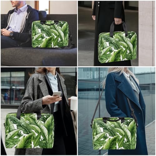 Maletín para laptop 15.6-16" verde con hojas tropicales miniatura 2