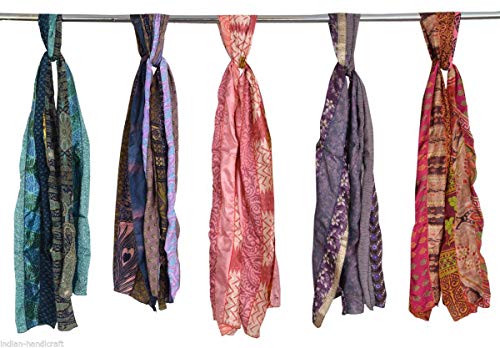 Rajbhoomi Women Silk Sari Handmade Wrap Scarf Scarves Lot Of 3 Pieces2
