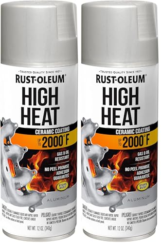 Image of Rust-Oleum 248904 Automotive High Heat Spray Paint, 12 Ounce (Pack of 2), Flat Aluminum